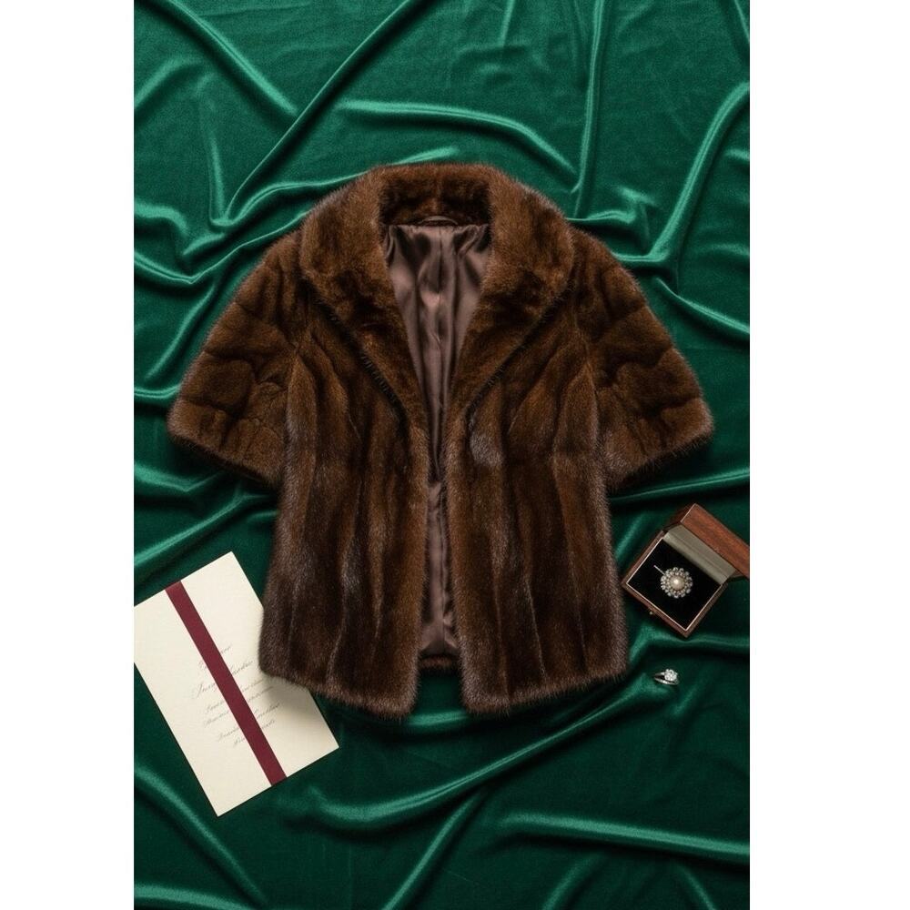 Vintage Chocolate Brown Mink Fur Stole